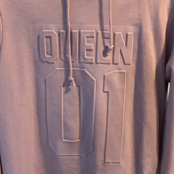 Say What? Tops - Say What? L Pink Queen 01 Long Hooded Sweatshirt